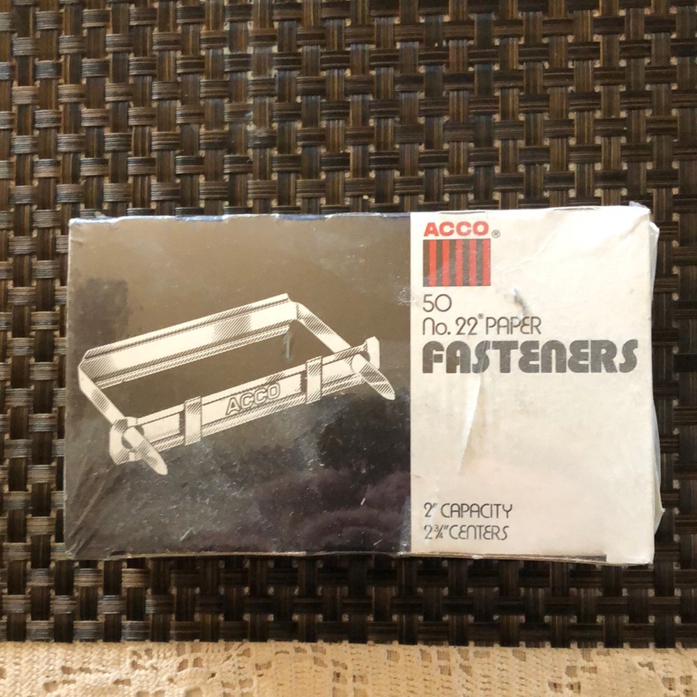 COPY - Acco 2 boxes of No 22 Fasteners 100 Complete Fasteners